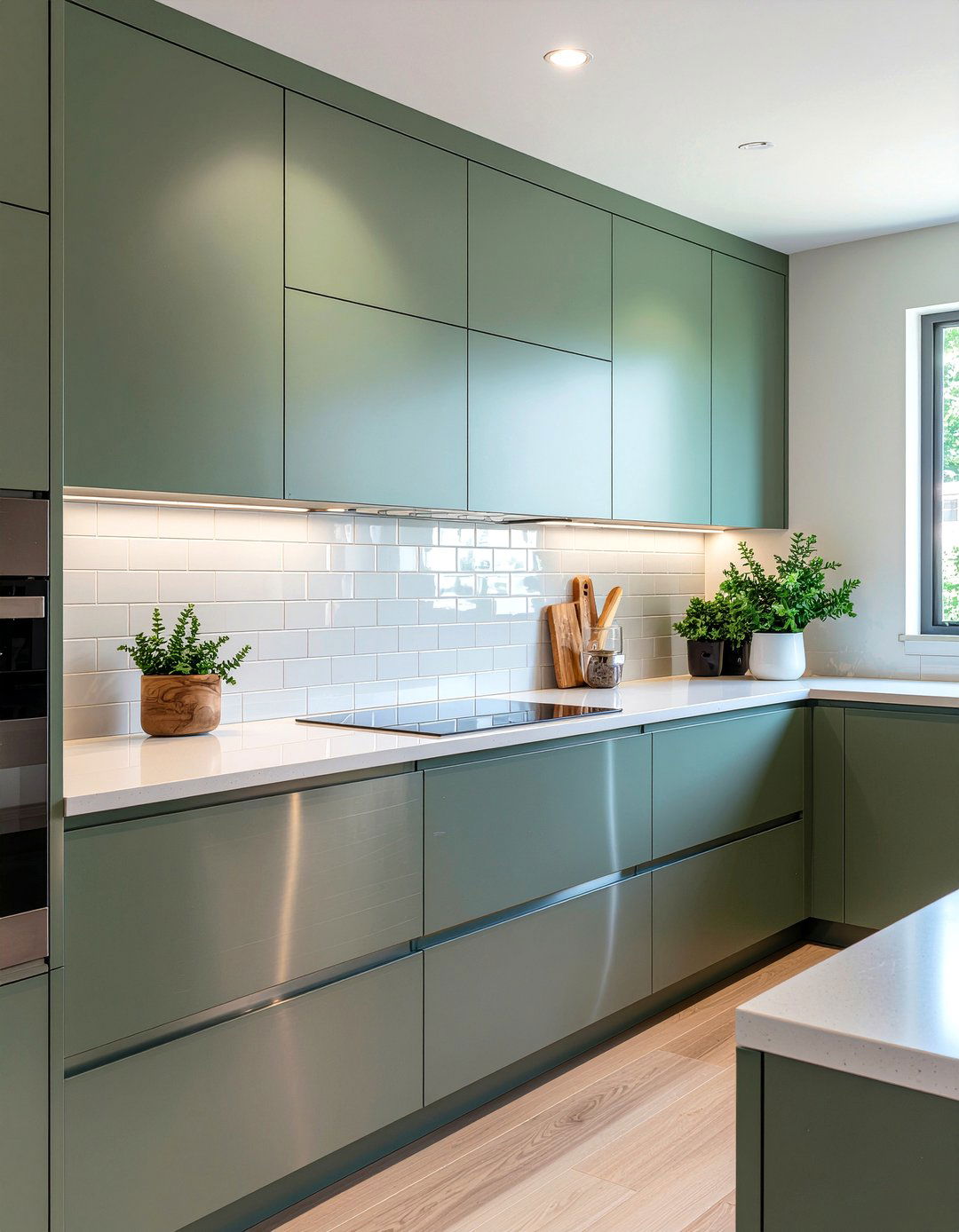 Juniper green kitchen cabinets - 30 green kitchen cabinet ideas