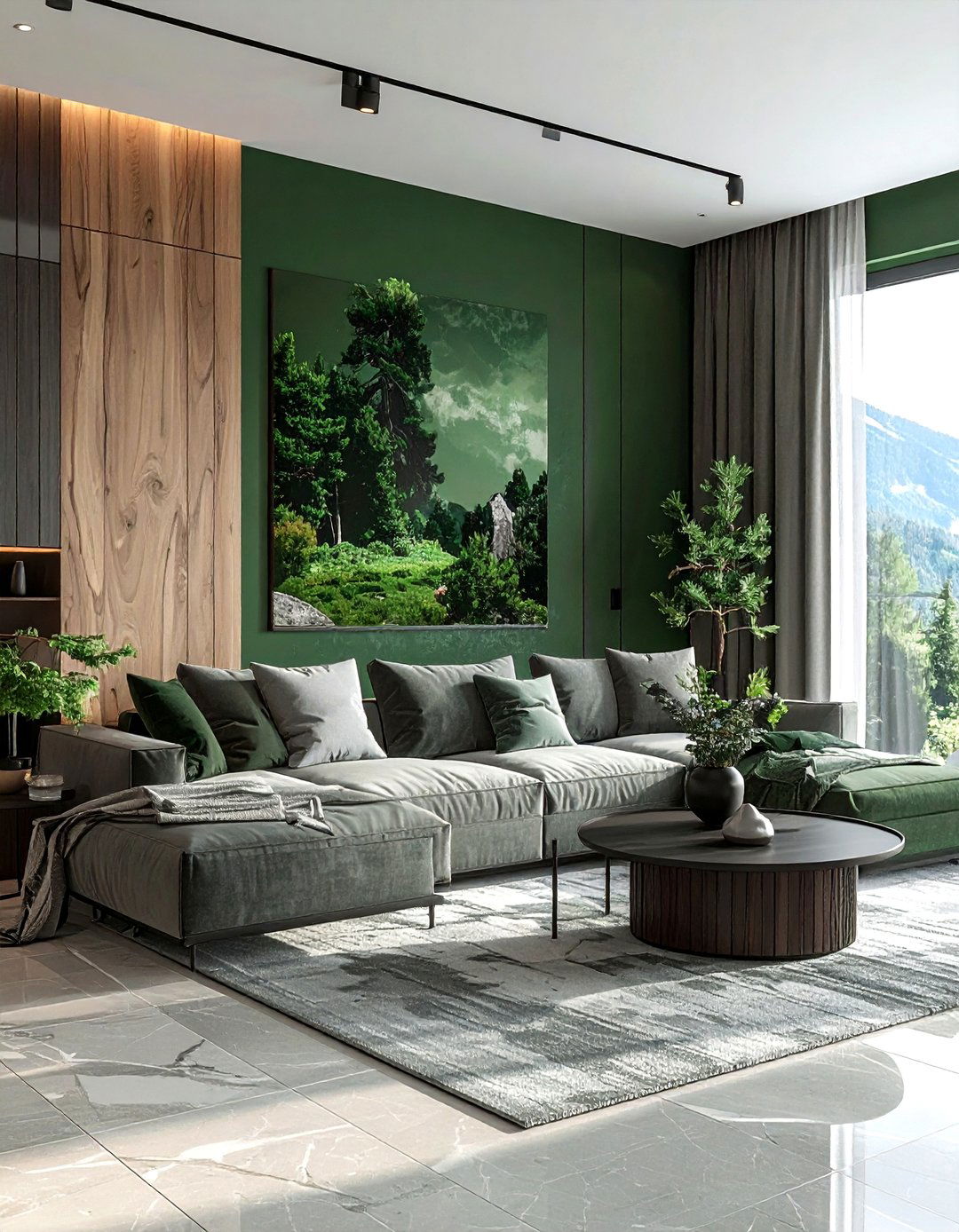 Juniper green wall - 30 living room green walls