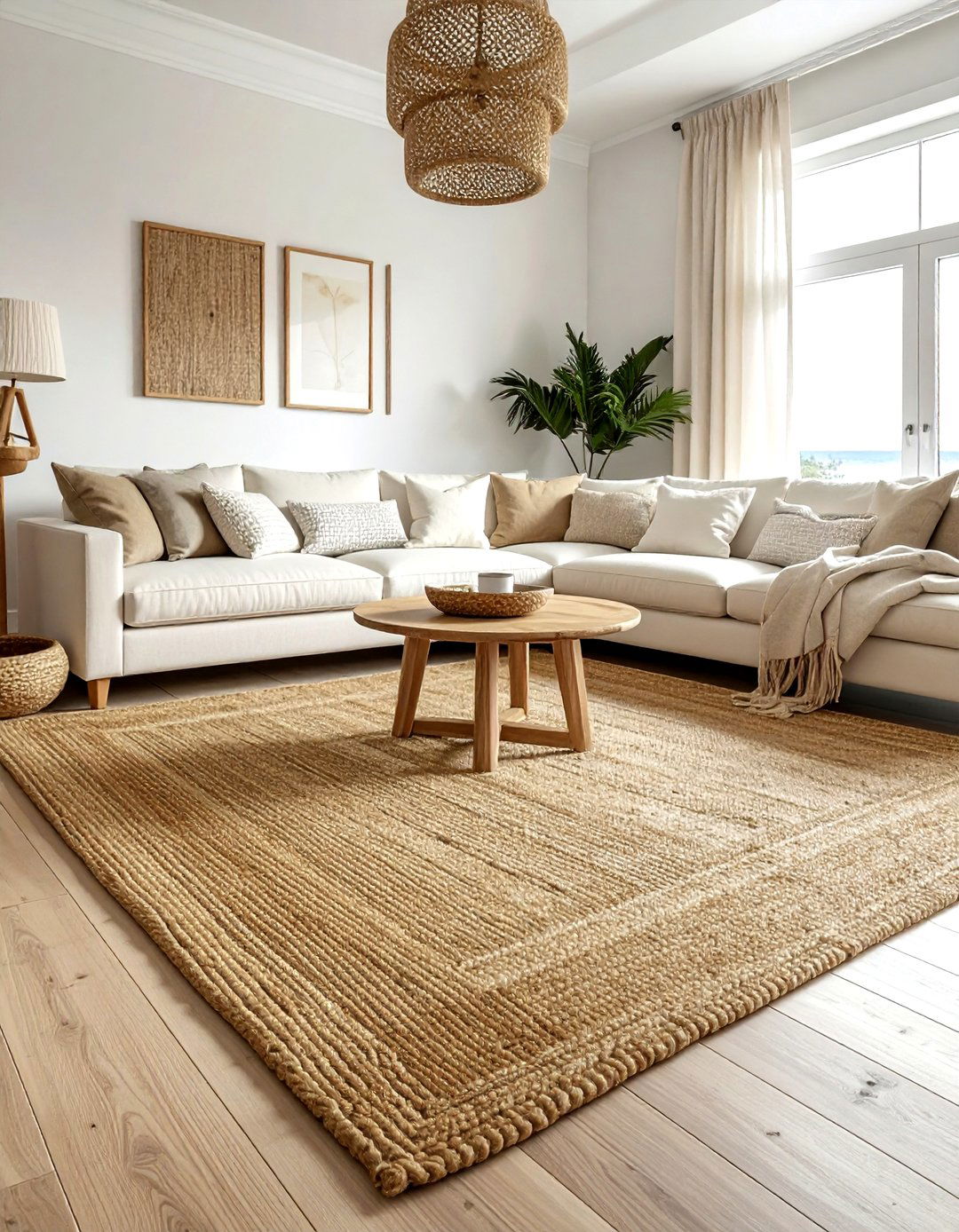 Jute Area Rug - 30 ocean decor ideas