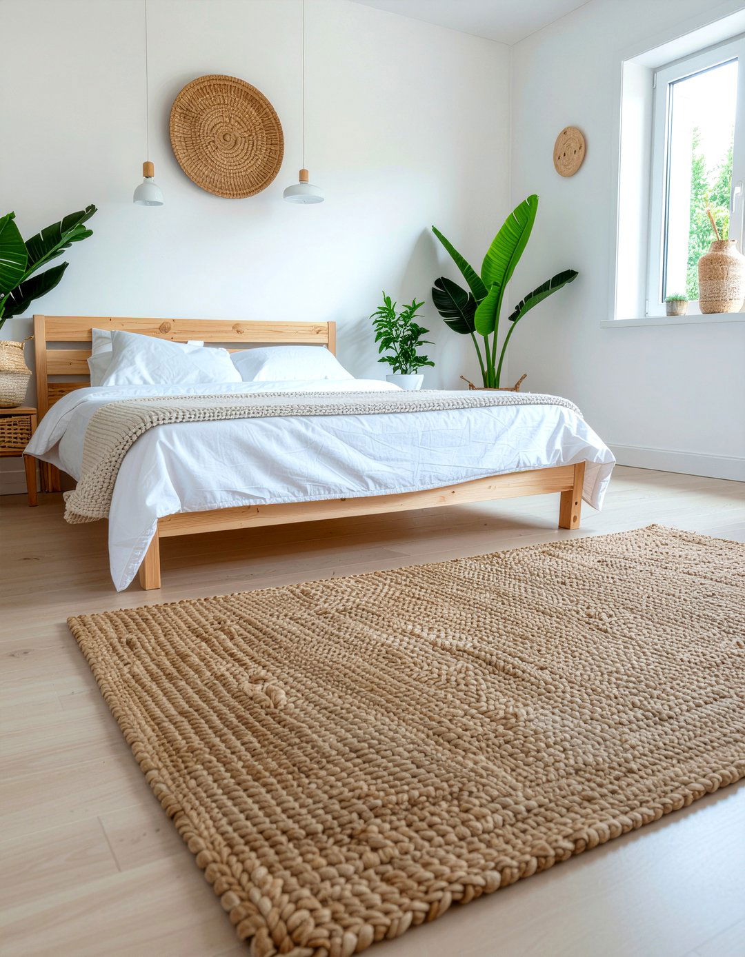 Jute Area Rug - 30 woven bedroom ideas