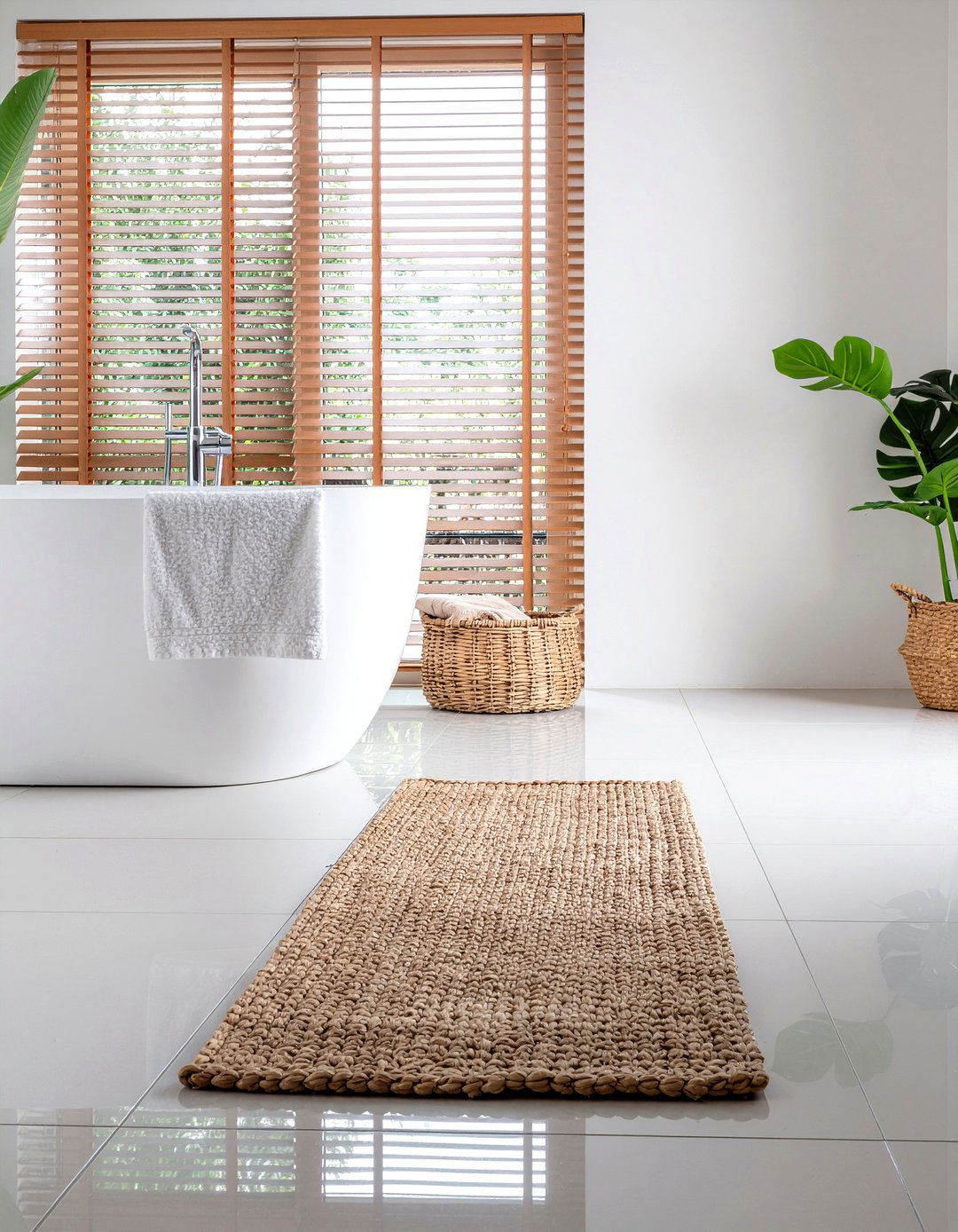 Jute Bathroom Mat - 30 nature-inspired bathroom ideas