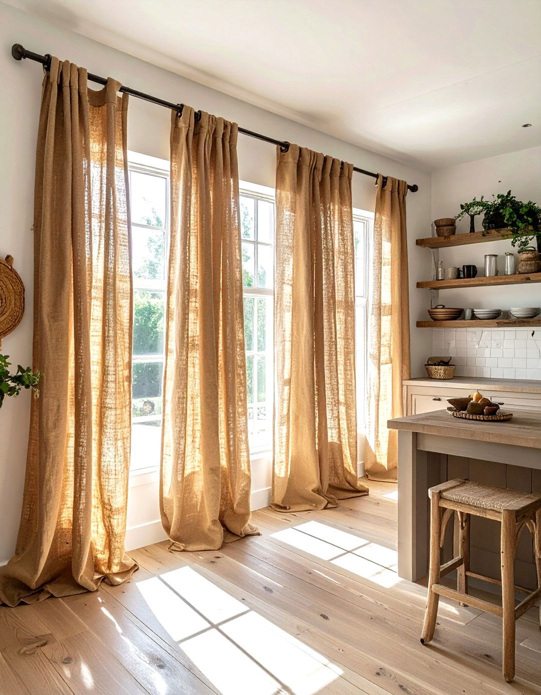 Jute Burlap Curtains - 30 curtain ideas