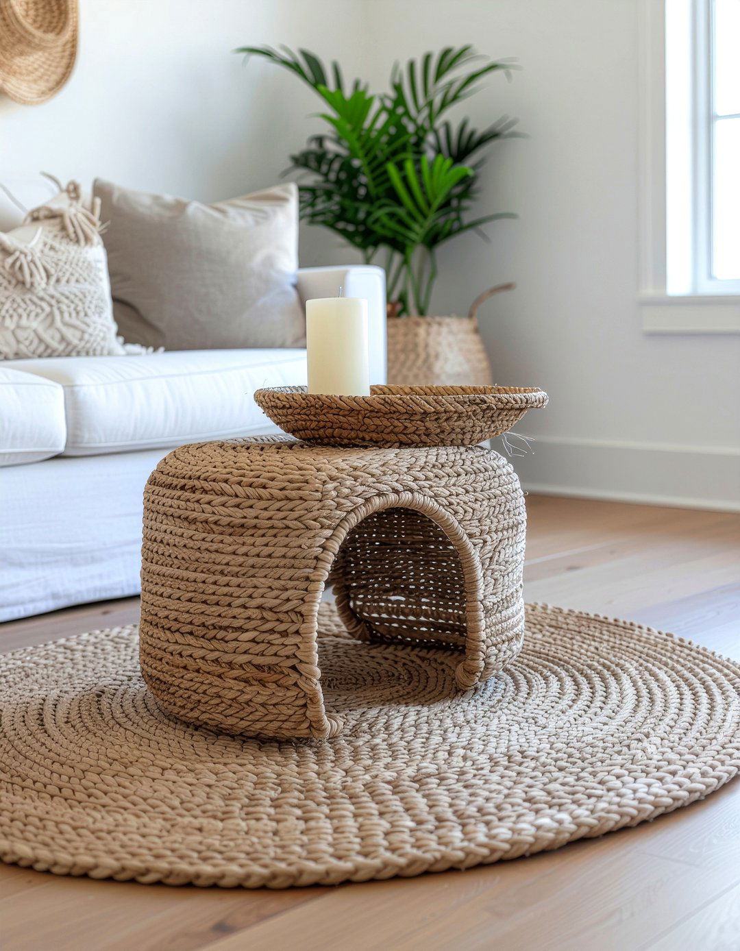 Jute Coffee Table - 30 jute living room ideas