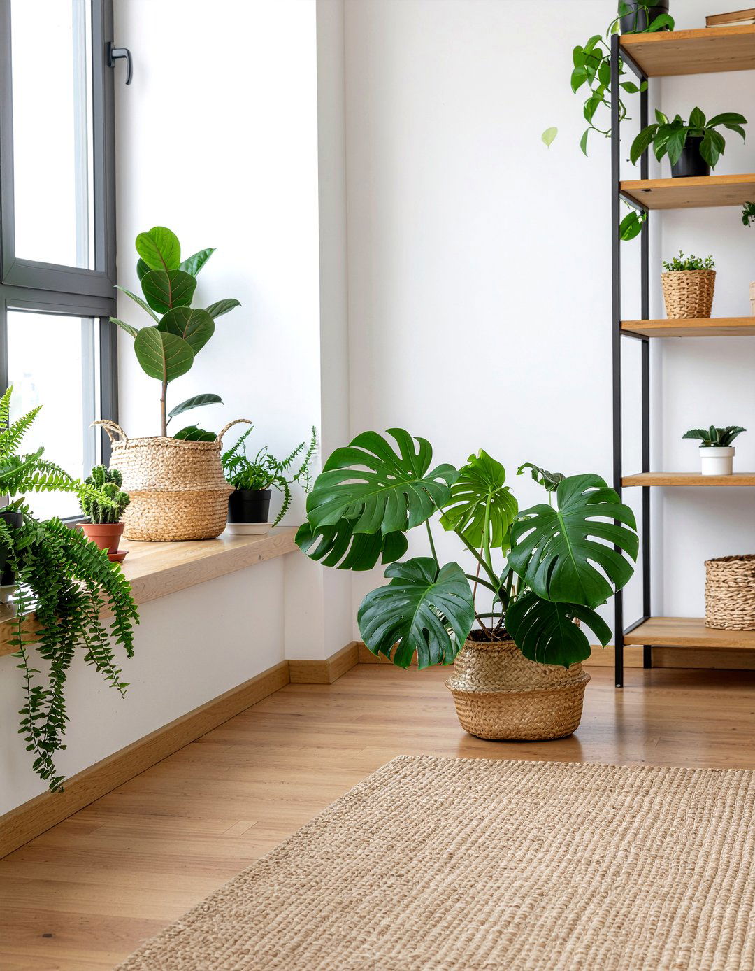 Jute Plant Holder - 30 jute living room ideas
