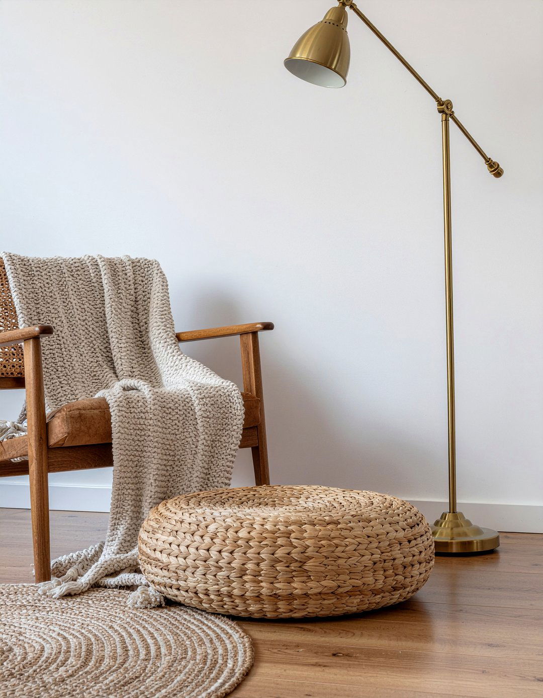 Jute Pouf Ottoman - 30 jute living room ideas