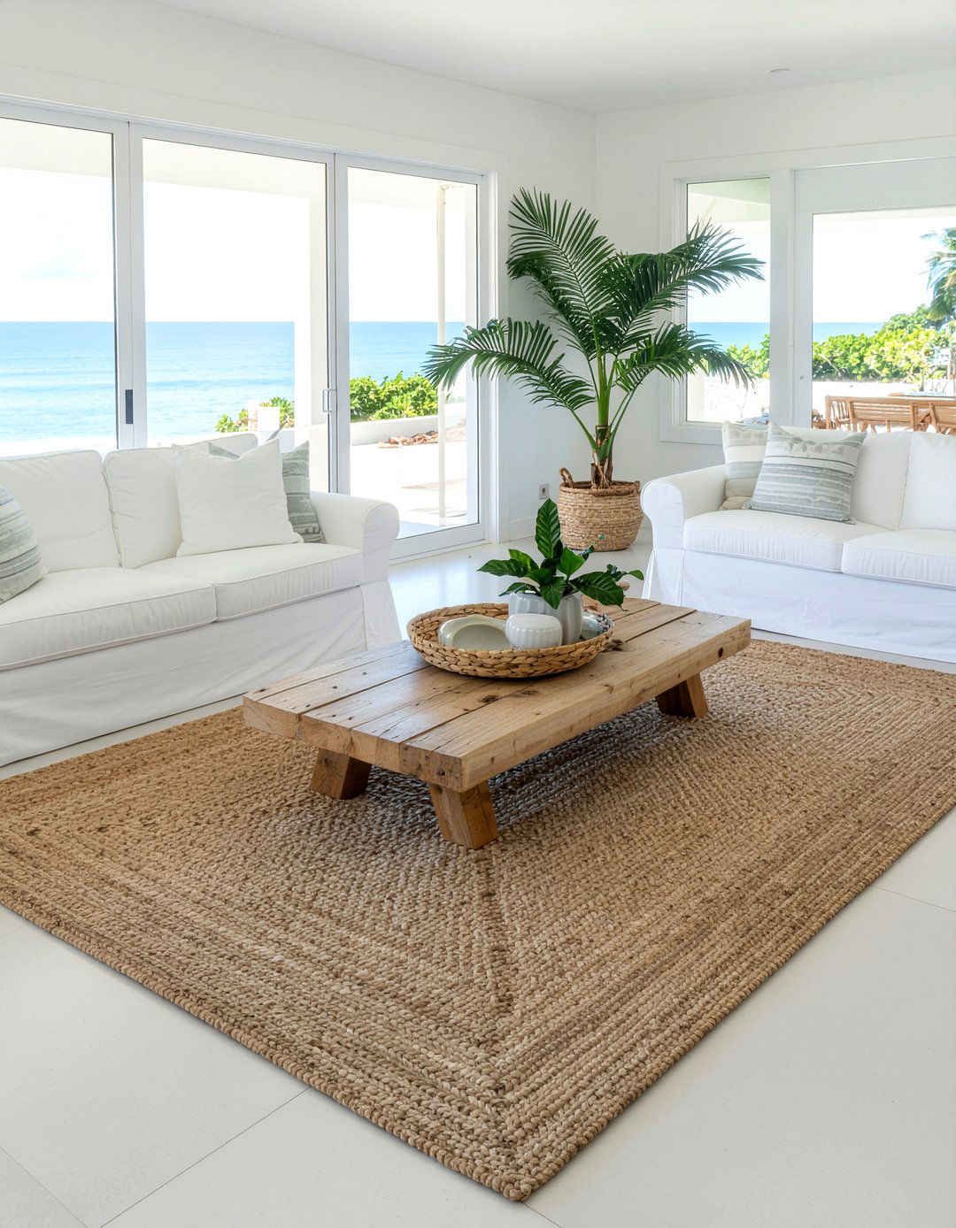 Jute Rug - 30 Caribbean living room ideas
