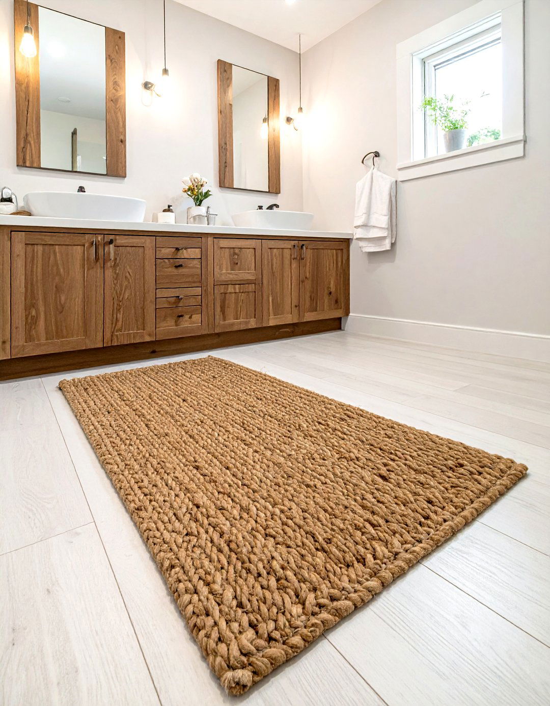Jute Rug Bathroom - 30 natural bathroom ideas