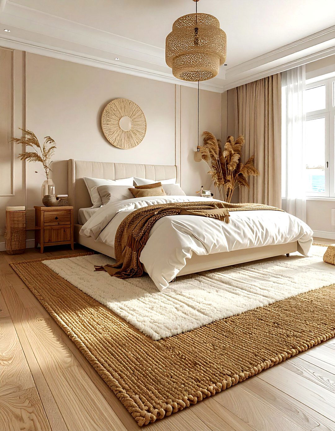 Jute Rug Bedroom - 30 coastal cream bedroom ideas