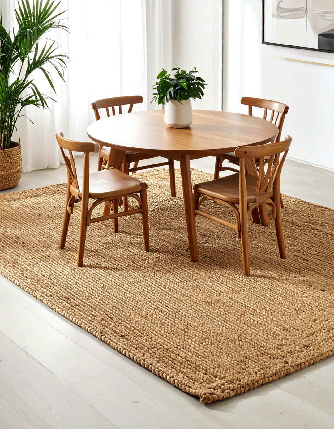 Jute Rug Dining - 30 natural dining room ideas