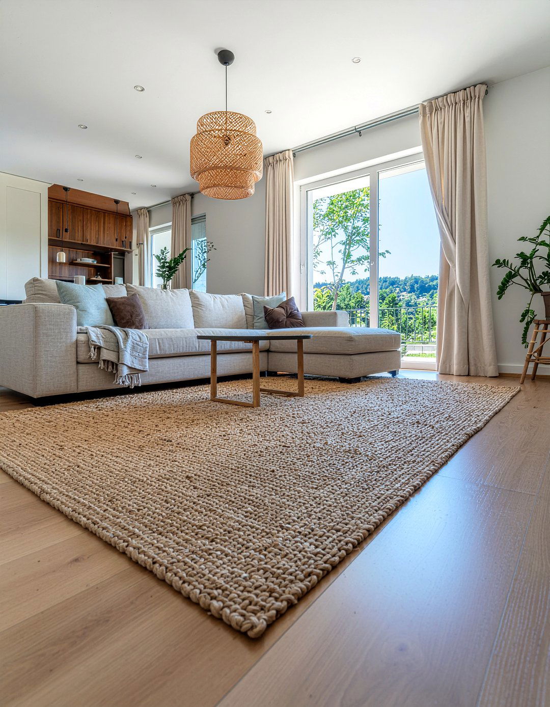 Jute Rug Living Room - 30 nature themed living room ideas