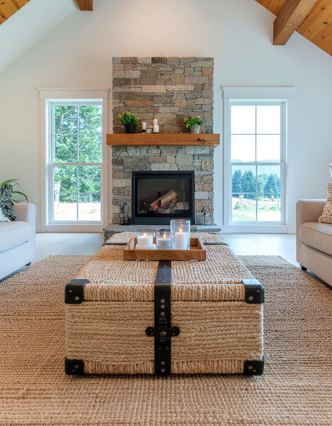 Jute Storage Trunk - 30 jute living room ideas