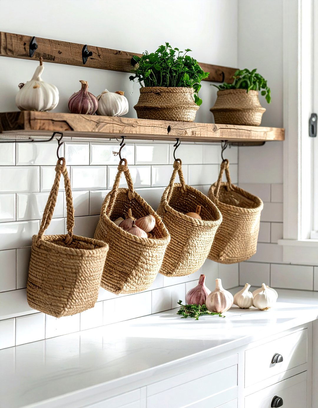 Jute Wall Hanging Baskets - 30 basket wall decor ideas