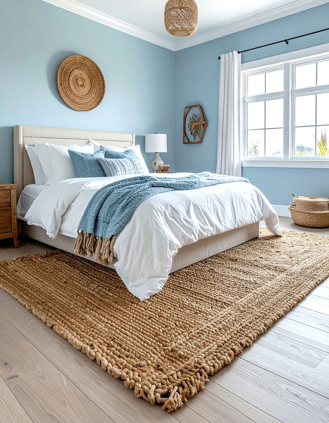 Jute area rug - 30 coastal grandmother decor ideas