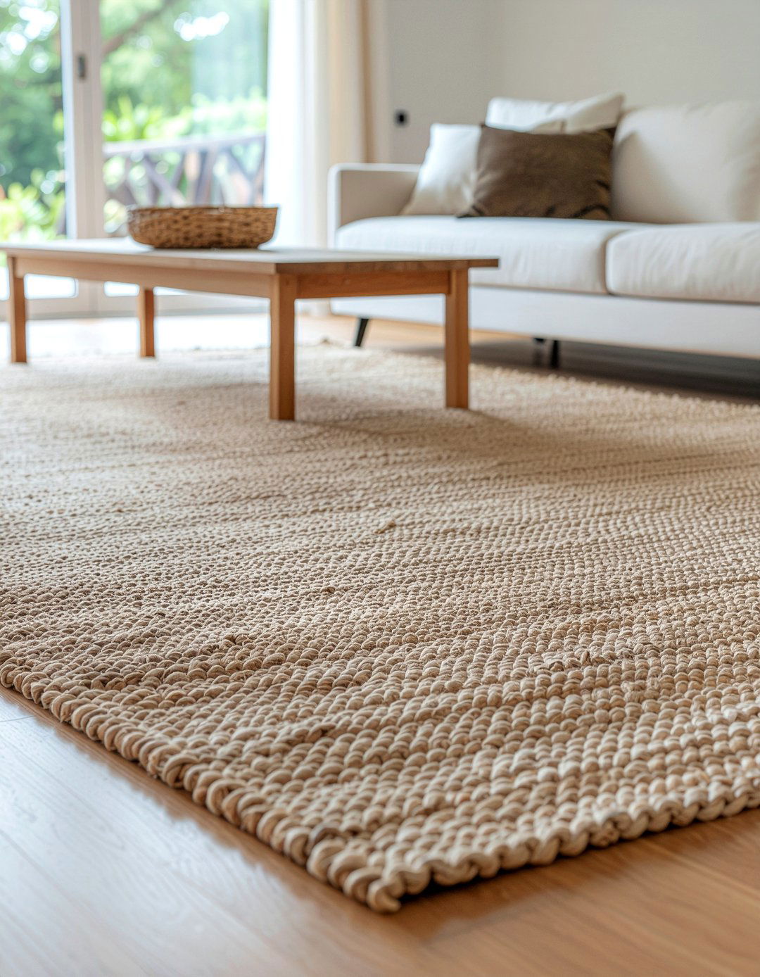 Jute area rug - 30 living room Asian furniture ideas