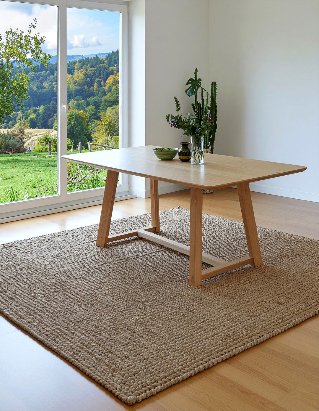 Jute area rug - 30 meadow dining room ideas