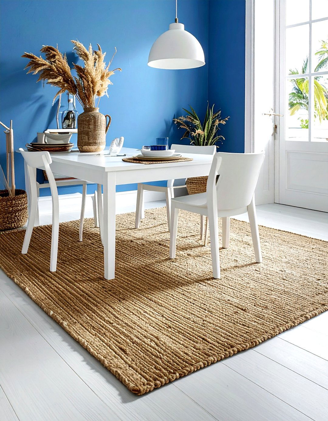 Jute area rug - 30 nautical dining room ideas