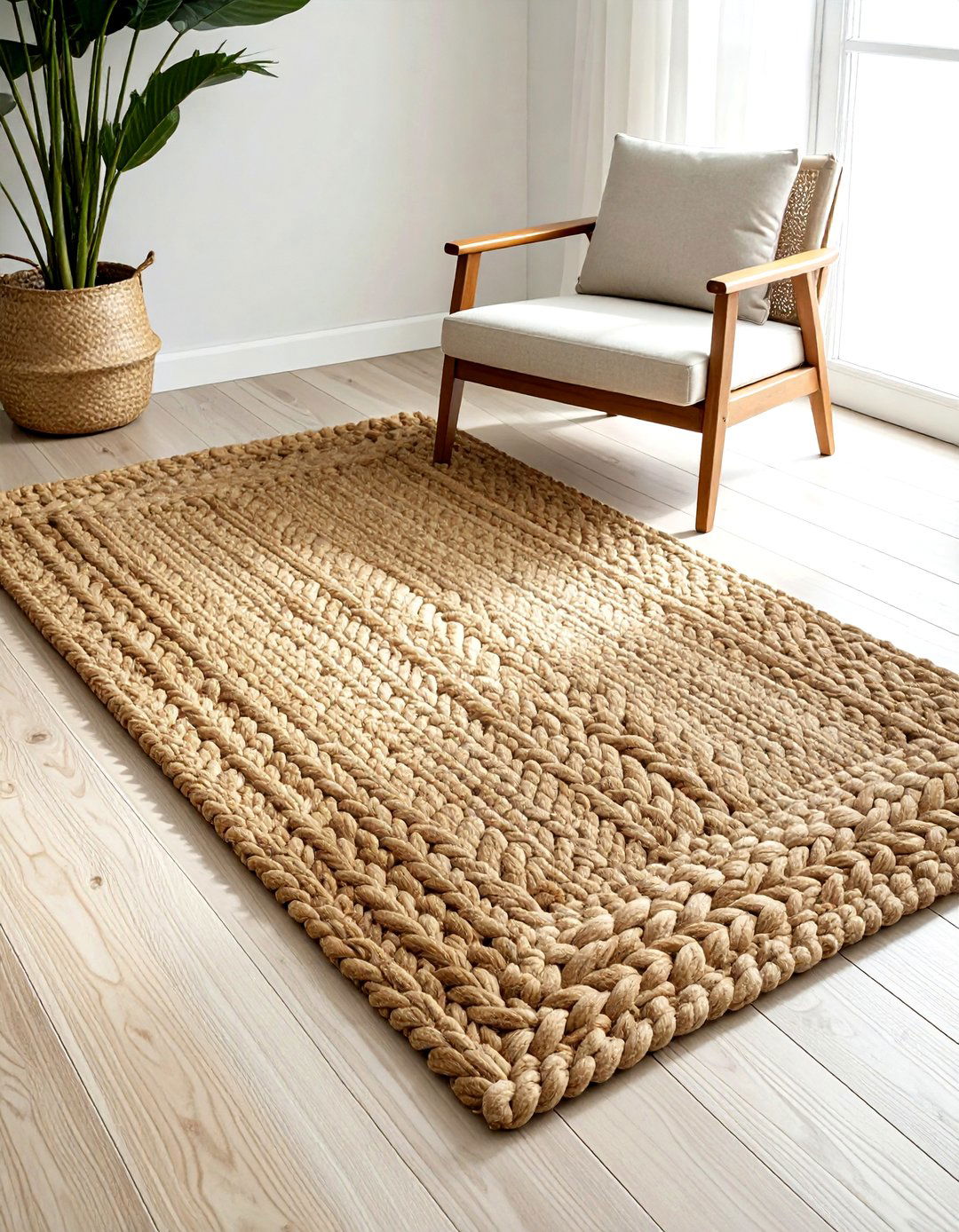 Jute area rug - 30 peaceful decor ideas