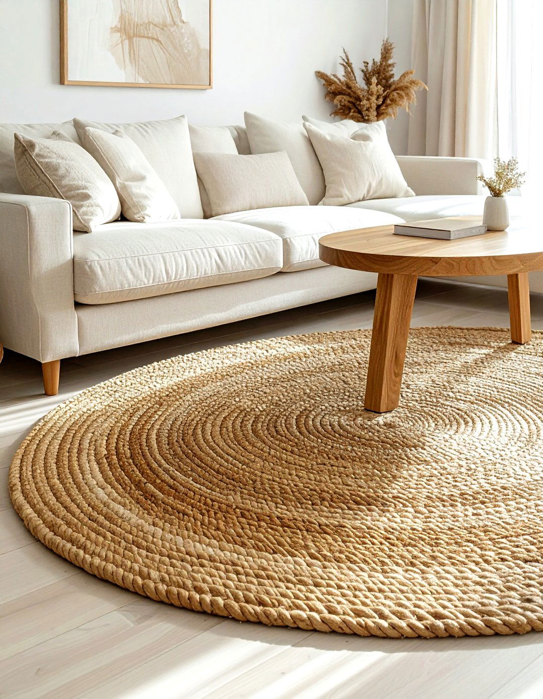 Jute area rug - 30 calming decor ideas