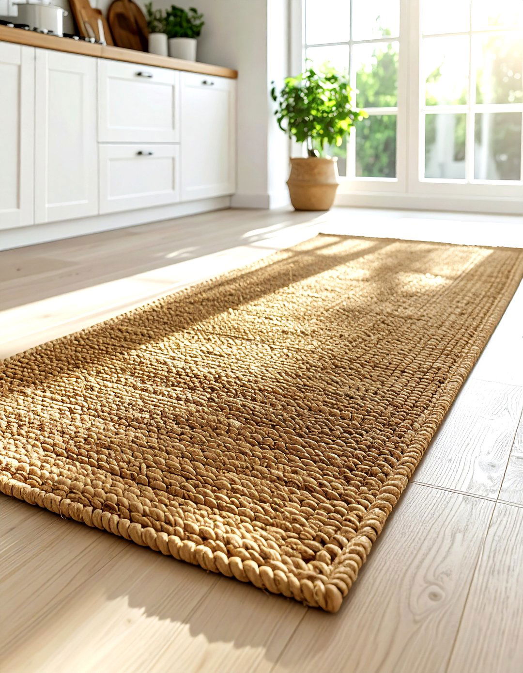 Jute kitchen rug - 30 Nordic kitchen ideas