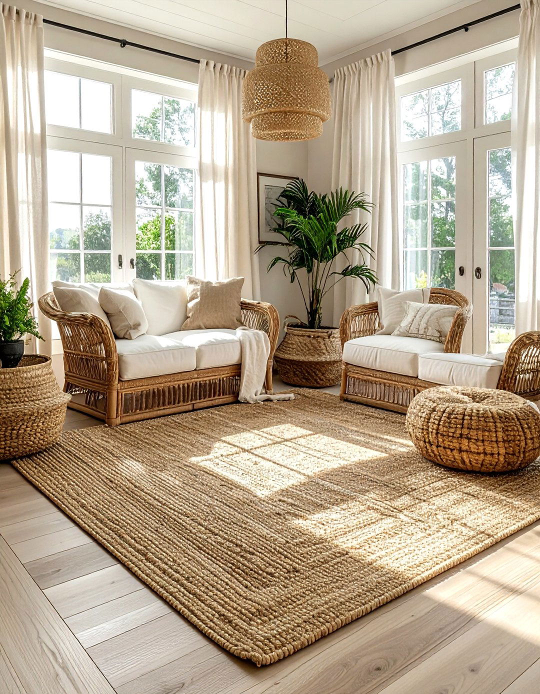 Jute look rug - 30 washable rug ideas