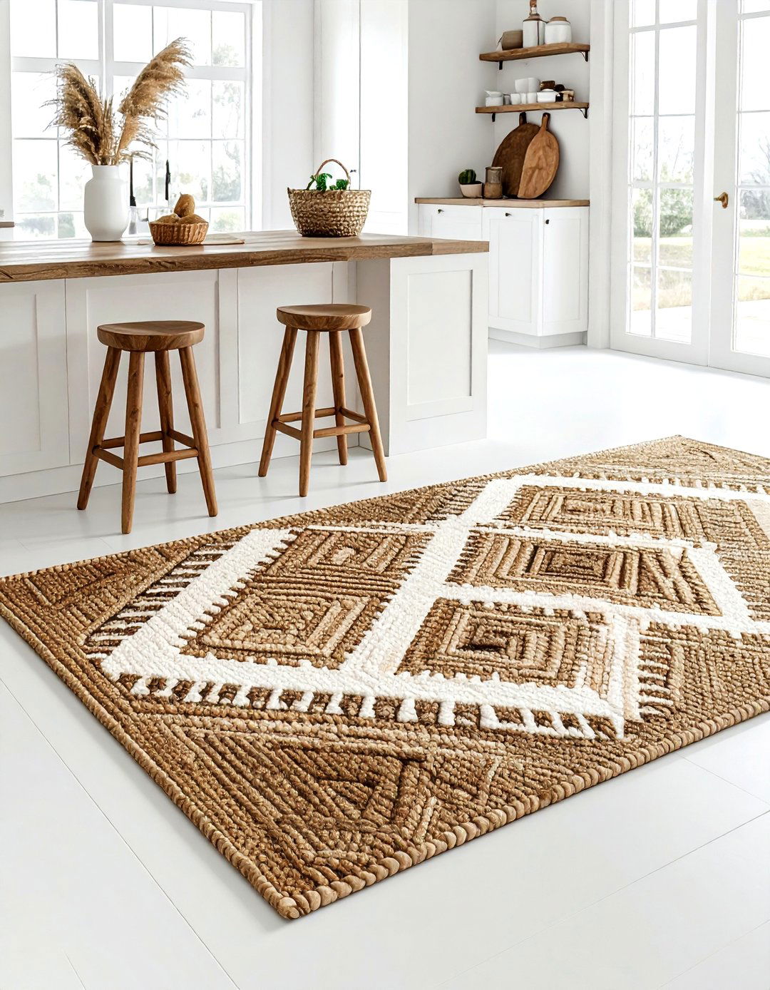 Jute patterned rug - 30 patterned rug ideas