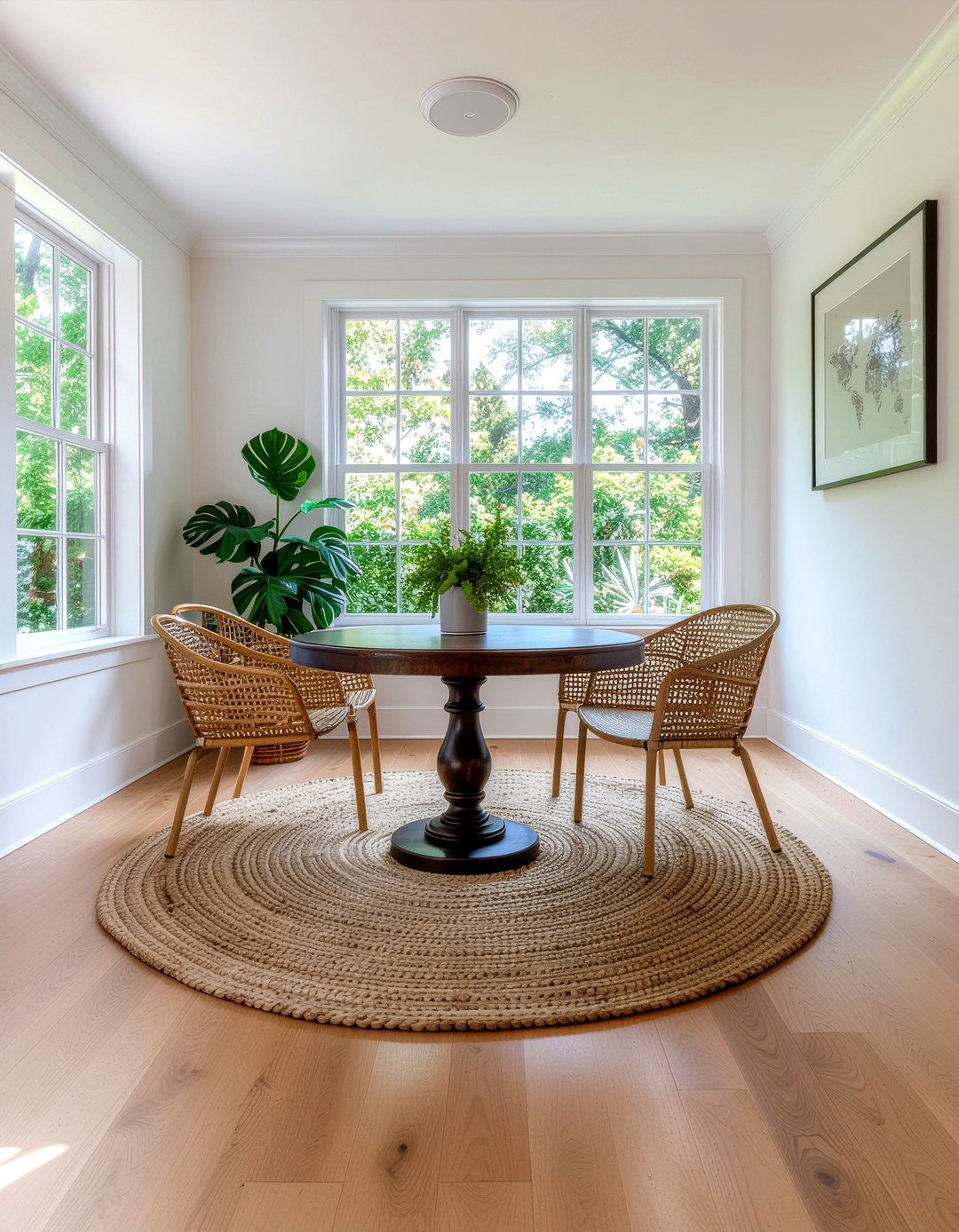 Jute round rug dining room - 30 round rug dining room ideas