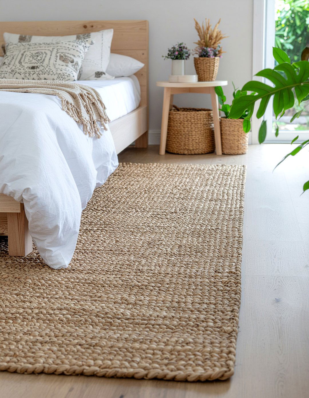 Jute rug bedroom - 30 beach themed bedroom ideas