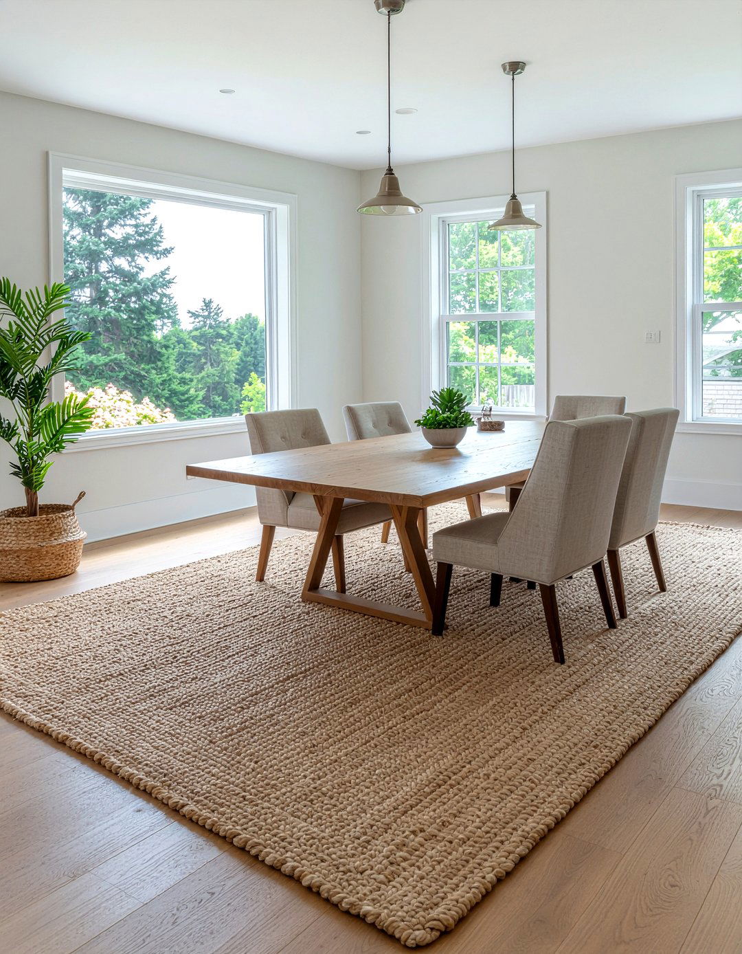 Jute rug dining room - 30 New England dining room ideas