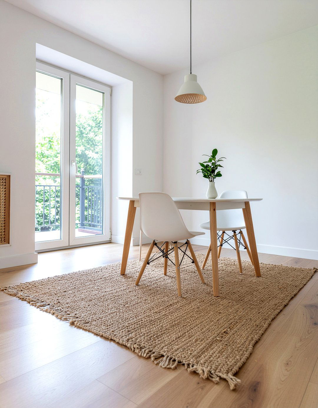 Jute rug for Scandinavian dining room - 30 jute rug dining room ideas