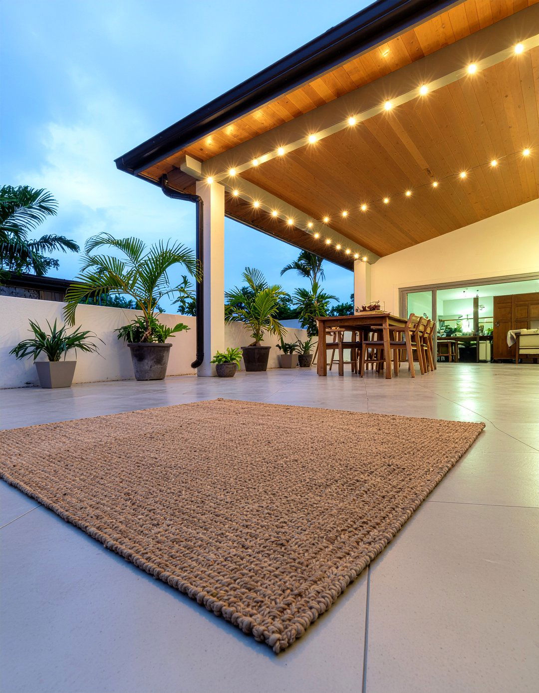 Jute rug for outdoor dining area - 30 jute rug dining room ideas