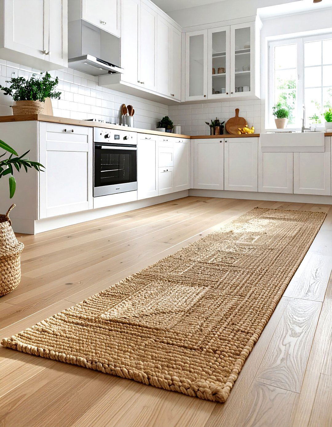 Jute rug in kitchen - 30 kitchen texture layering ideas