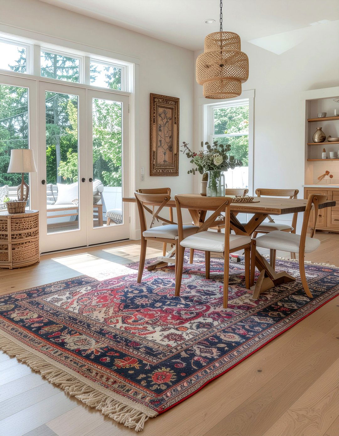 Jute rug layering - 30 DIY dining room ideas