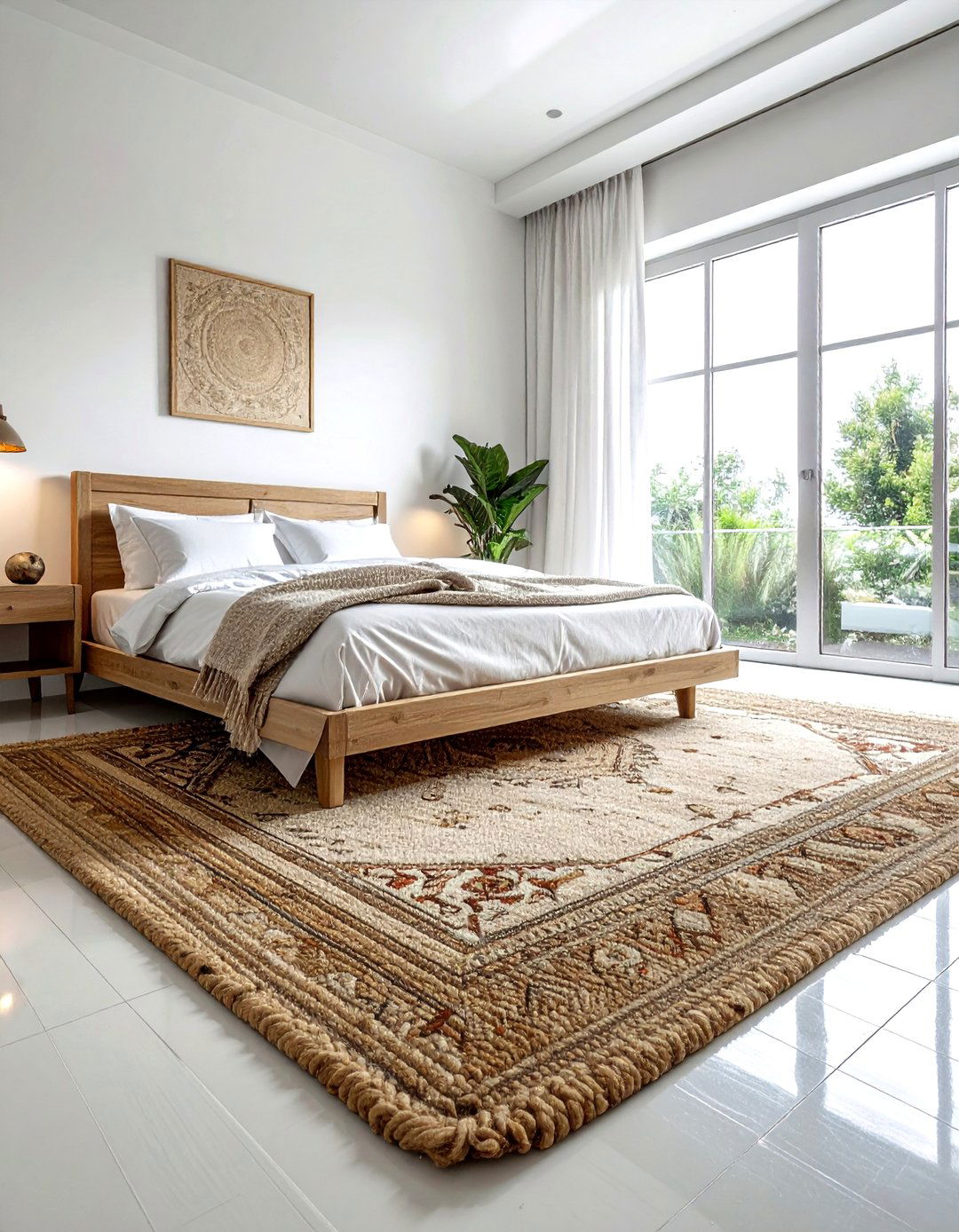 Jute rug layering - 30 textured decor ideas