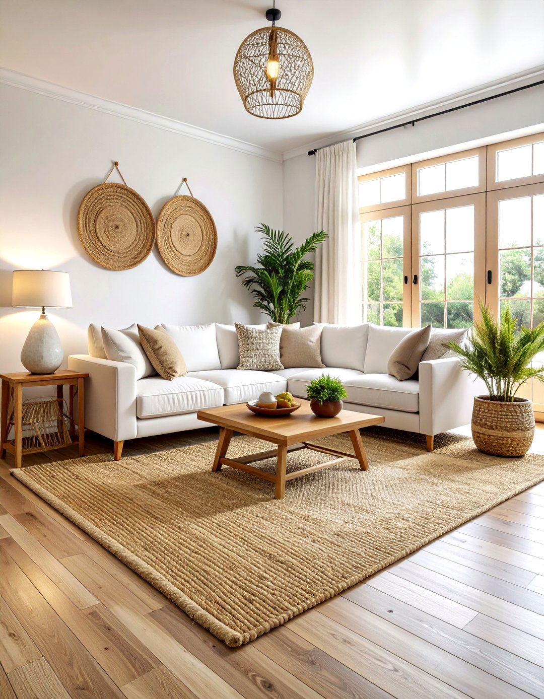 Jute rug living room - 30 airy living room ideas