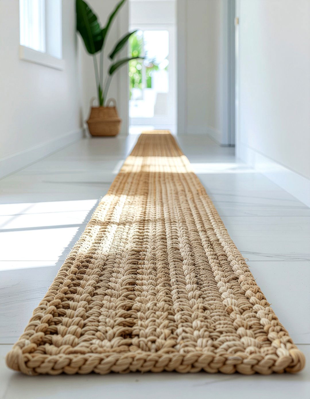 Jute rug runner - 30 bathroom handmade ideas