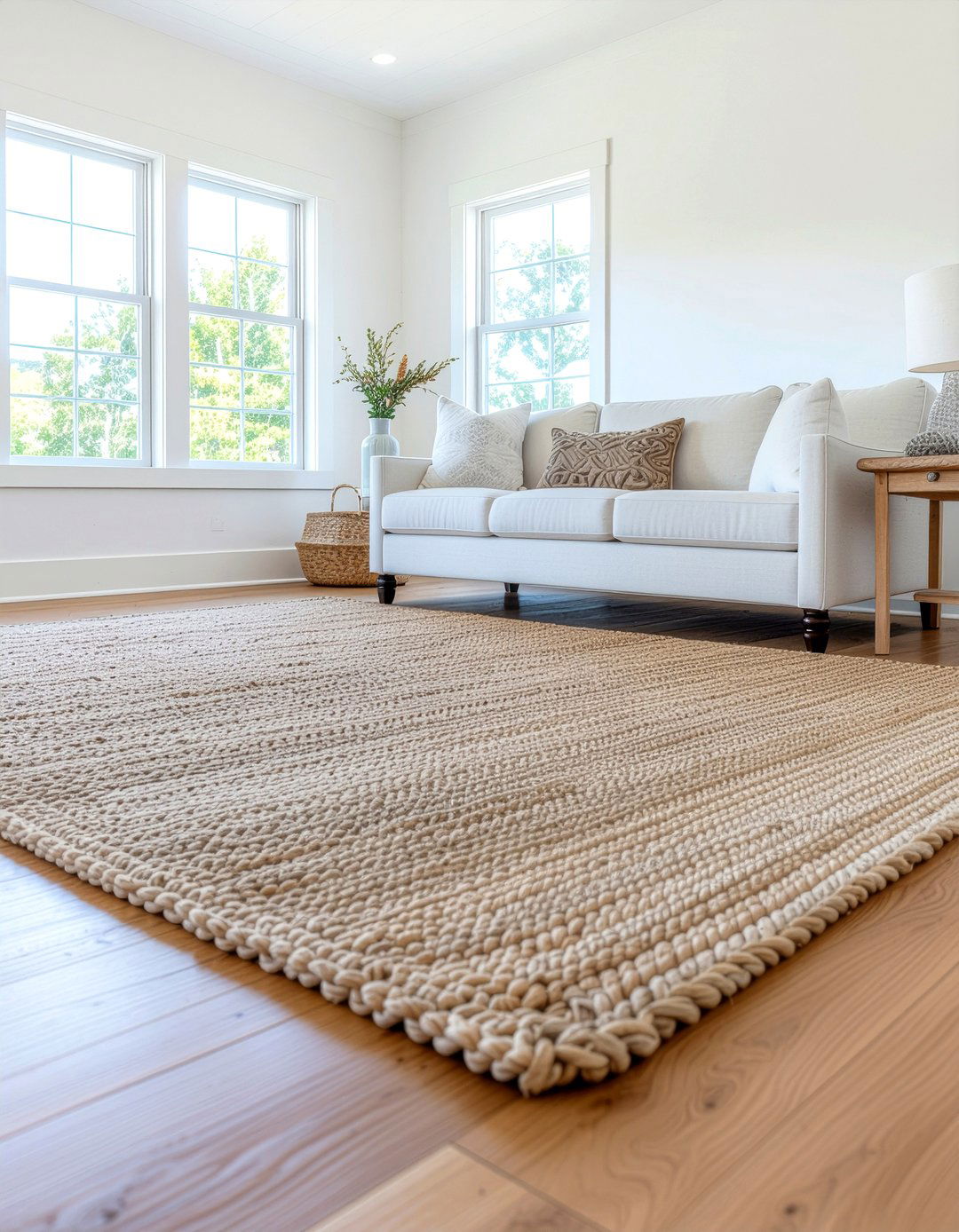 Jute rug styling - 30 enduring decor ideas
