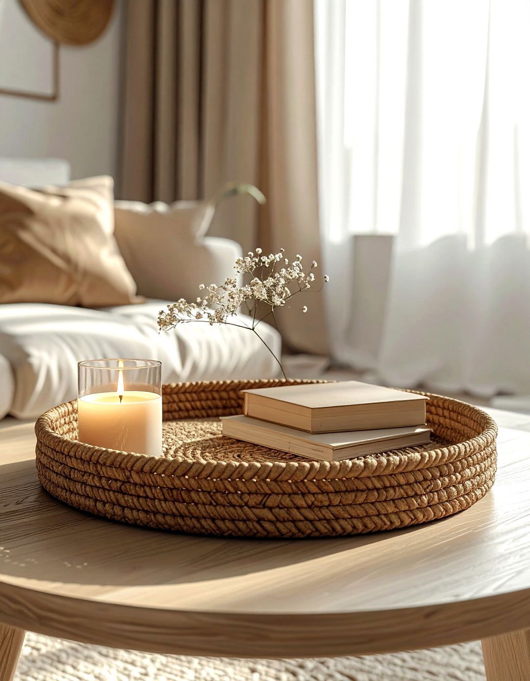 Jute tray - 30 jute decor ideas