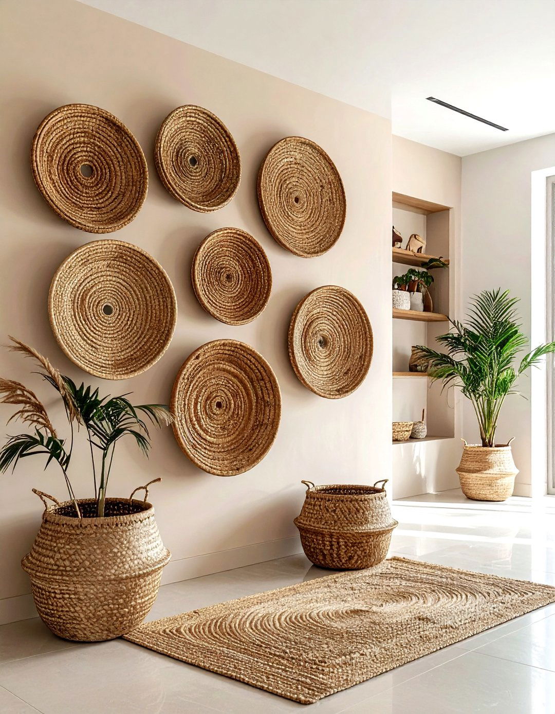 Jute wall basket - 30 jute decor ideas