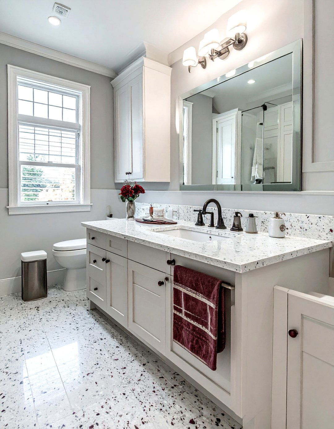 Kashmir White Granite - 30 granite countertop bathroom ideas