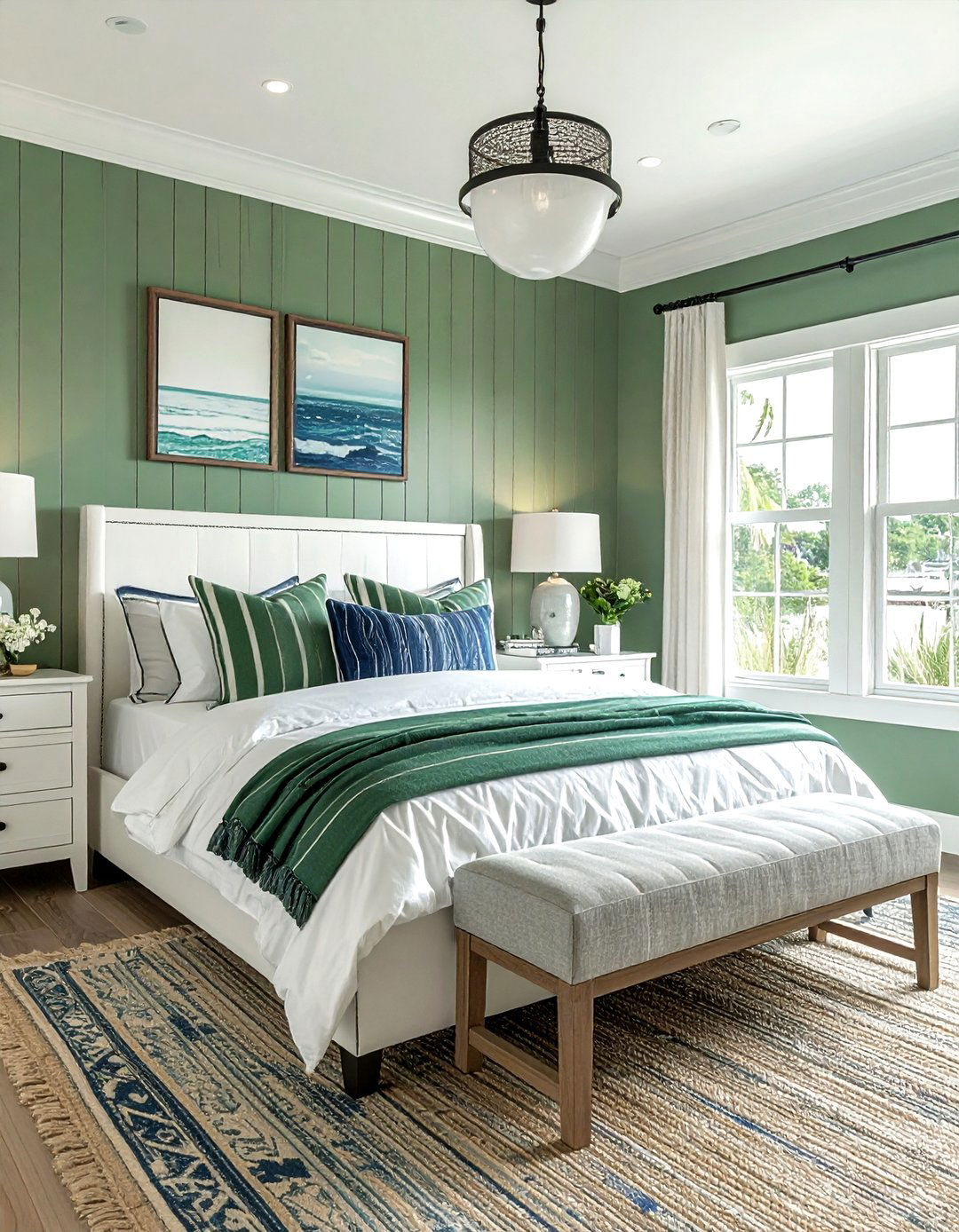 Kelly Green Coastal Bedroom - 30 coastal green bedroom ideas