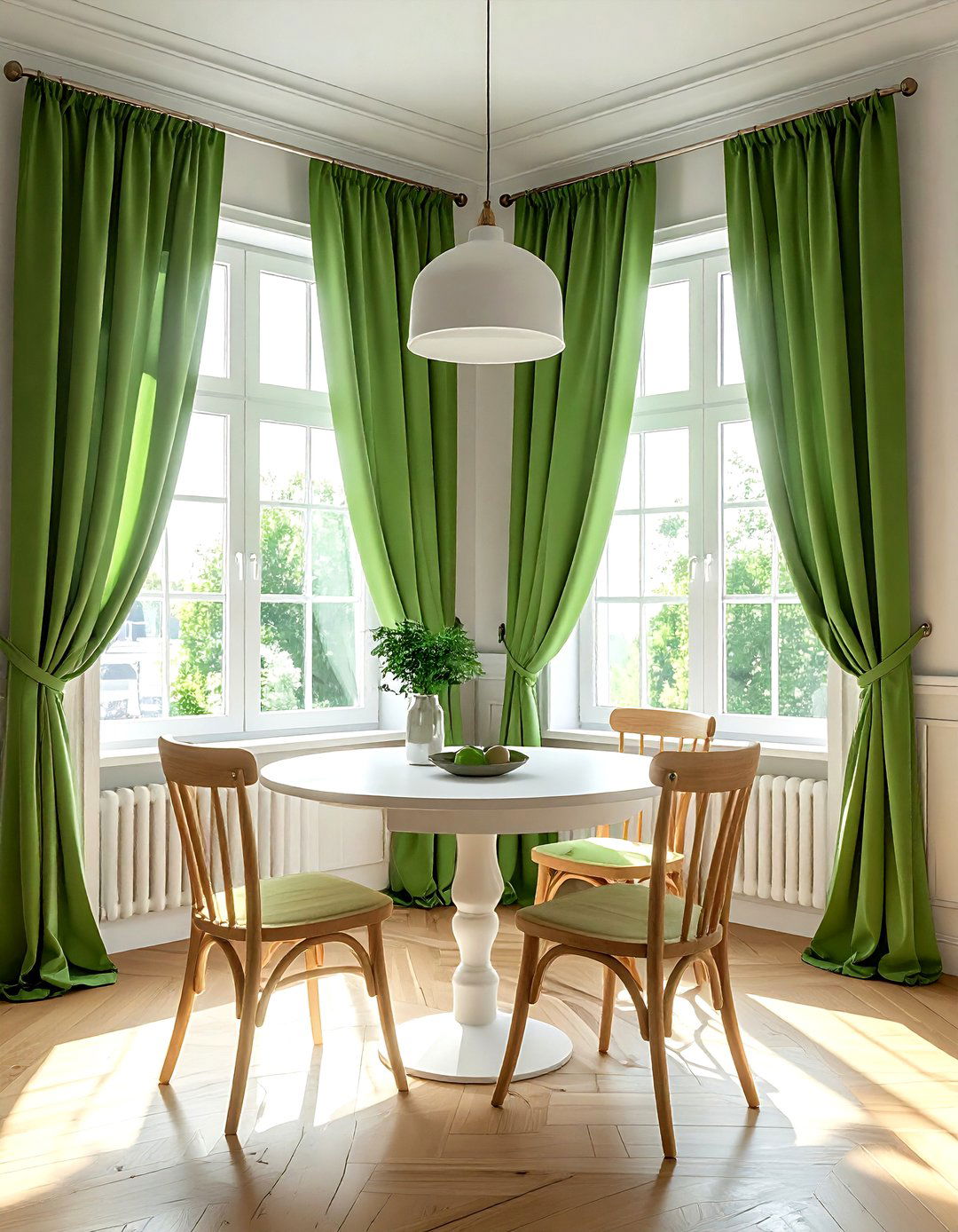 Kelly green curtains - 30 green decor ideas
