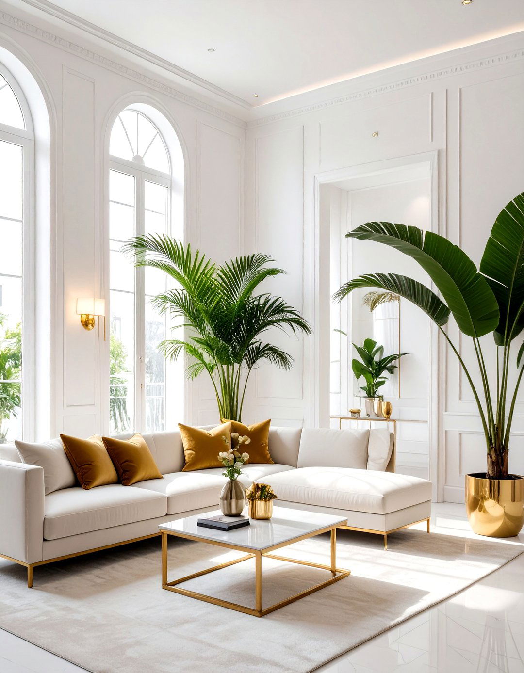 Kentia palm living room - 30 palm plant ideas