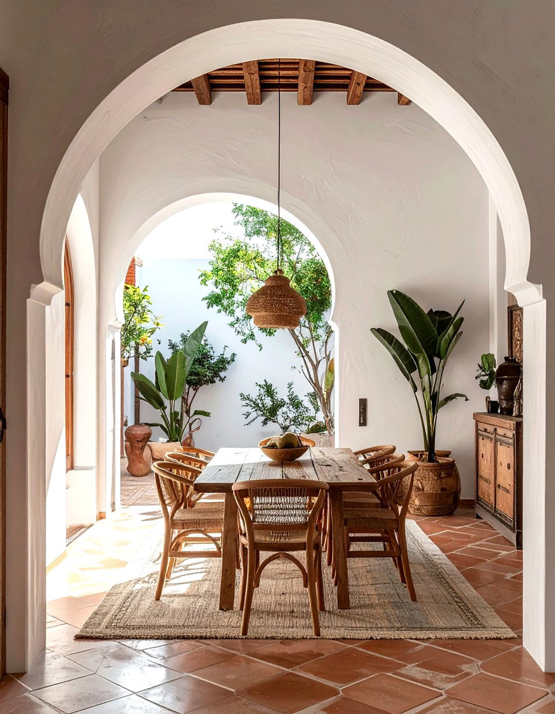 Keyhole Arch Opening - 30 Moroccan dining room ideas