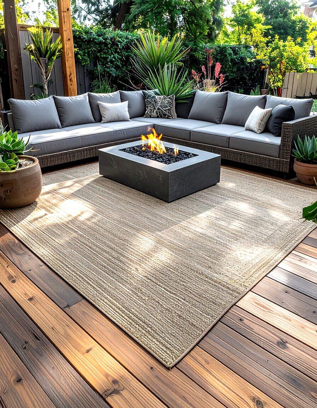 Khaki outdoor rug - 30 neutral rug ideas
