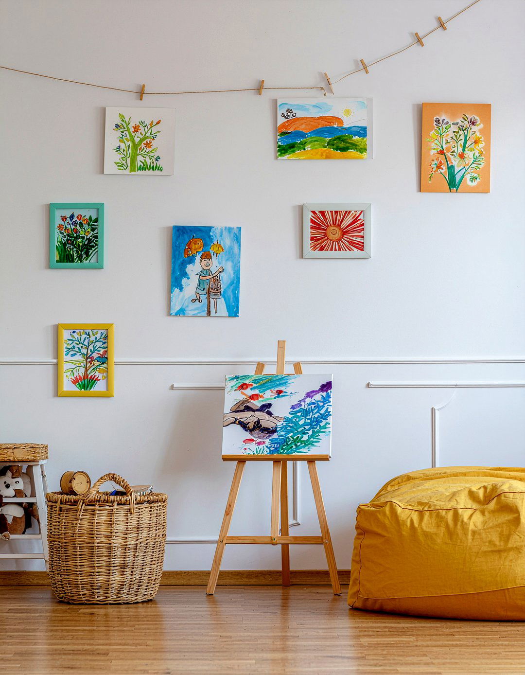 Kids Art Display - 30 preschooler bedroom ideas