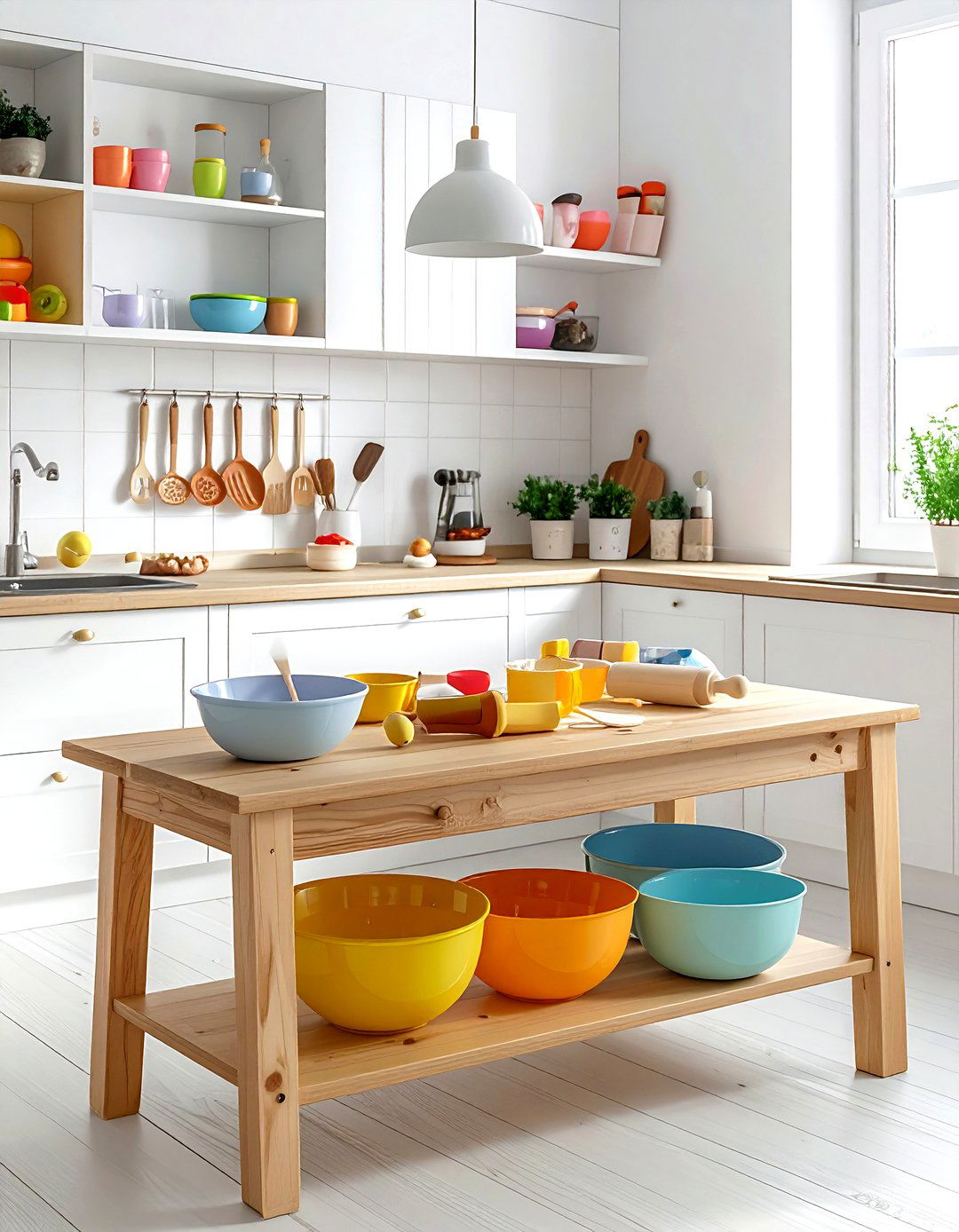 Kids Baking Station - 30 kid-friendly kitchen ideas