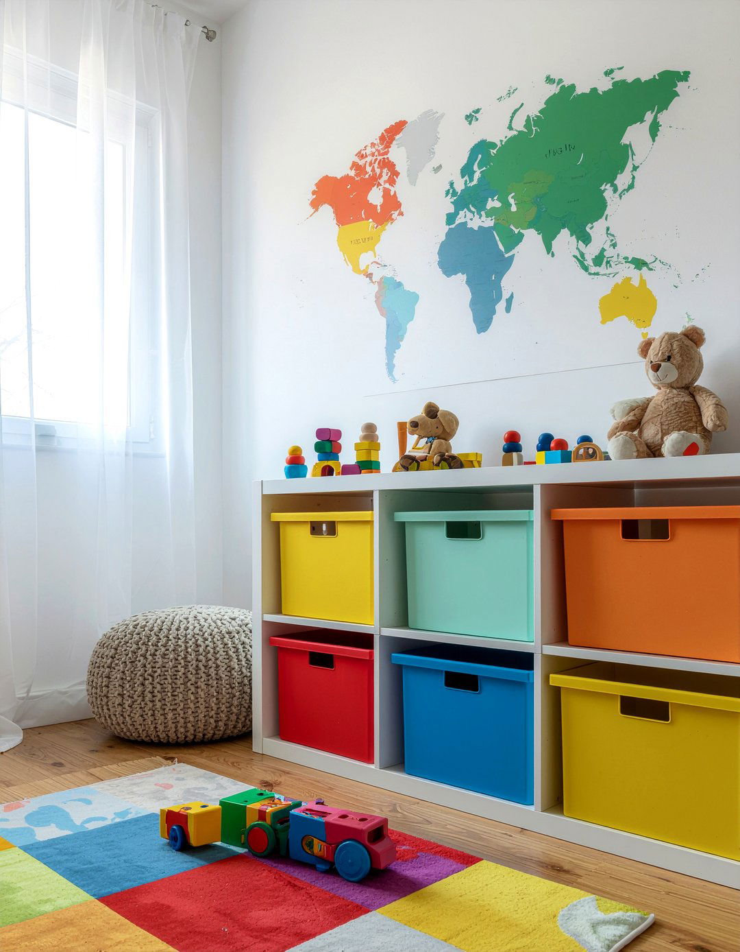 Kids Educational World Map Poster - 30 world map bedroom ideas