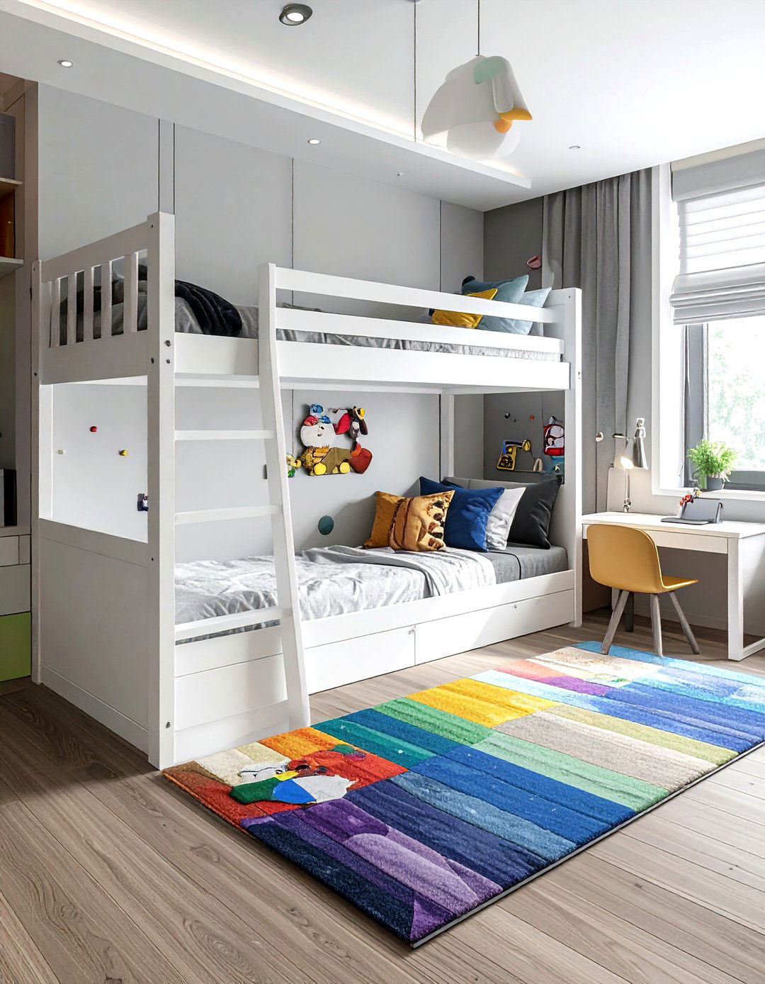 Kids bedroom layout with bunk beds - 30 bedroom floor plan ideas