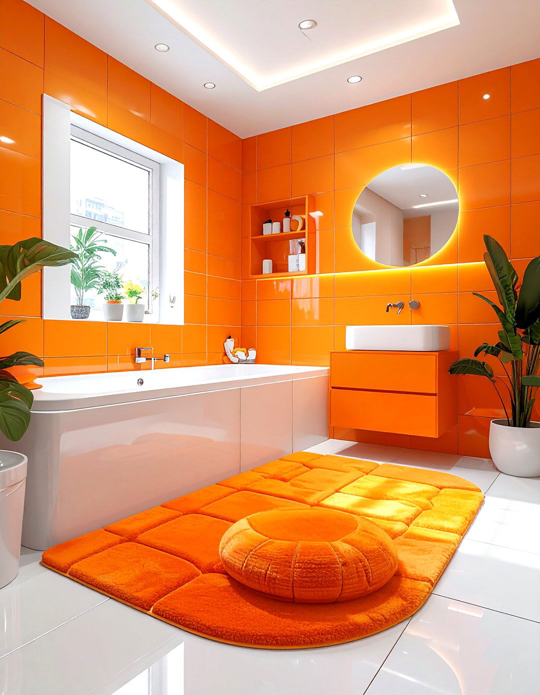 Kids orange bathroom - 30 bright orange bathroom ideas