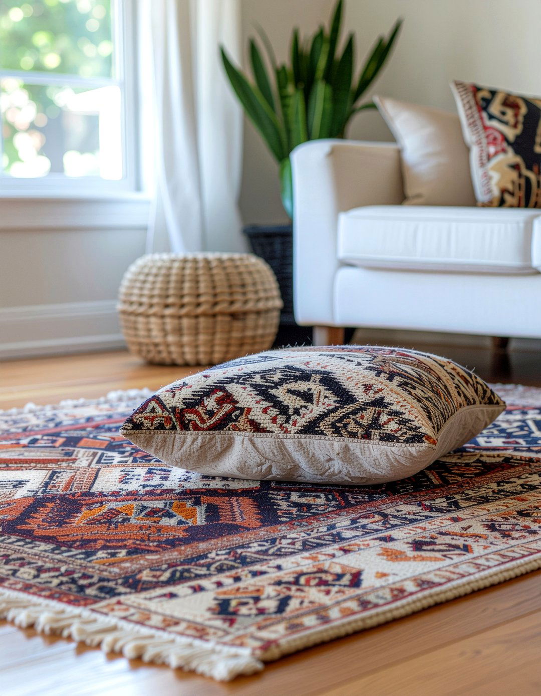 Kilim Floor Pillow - 30 living room floor cushion ideas